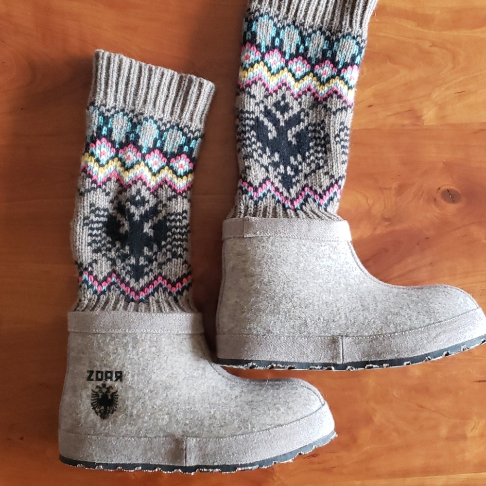 Zdar Masha wool knit/felt boots